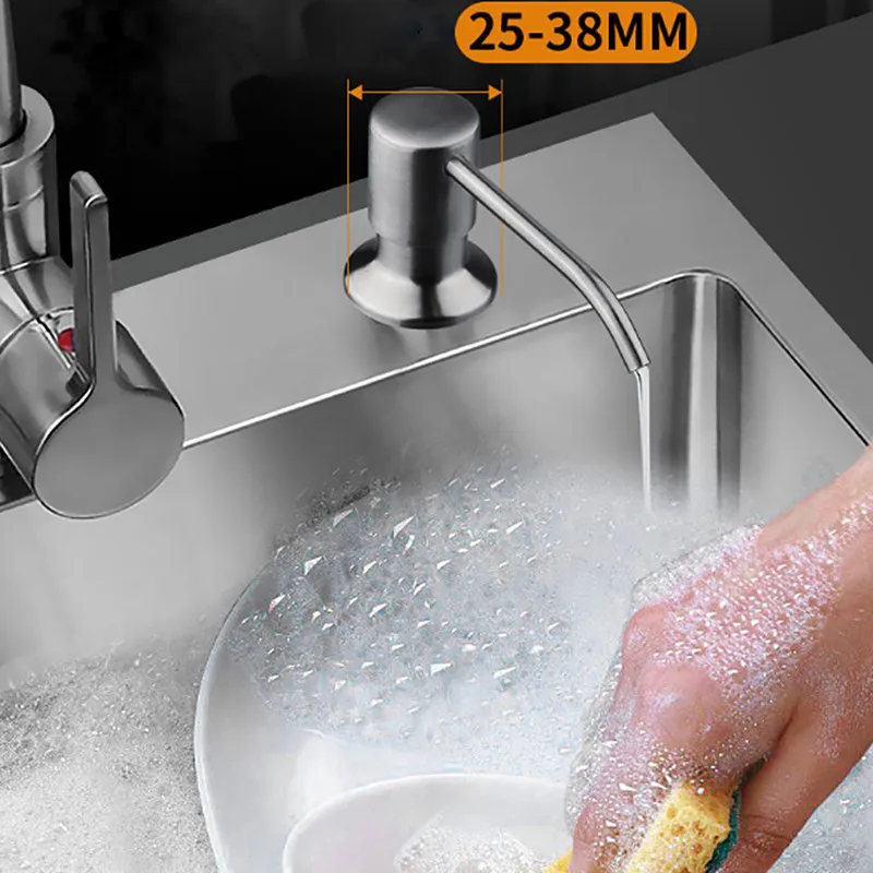 Kitchen Sink Soap Dispenser Brushed Soap Bottle Bathroom Manually Press Soap Bottle Kitchen Accessories 300ML 3