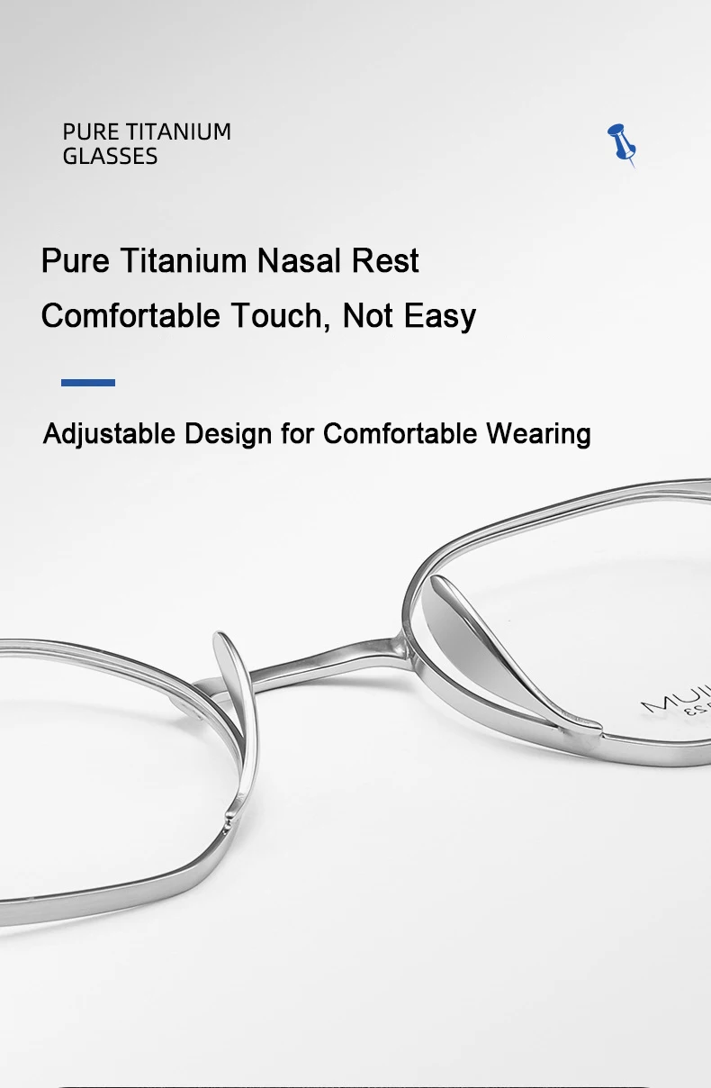 Pure Titanium Eyeglasses - Handmade Retro Polygonal Frames Small Frame Glasses