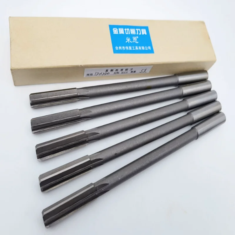 HSS H7 extended straight shank machine reamer 3-12mm 100 220 300mm total length suitable for mechanical chuck reamers hss reamer steel reamer tools