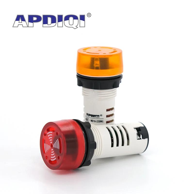 10Pcs AD16-22SM 12V 24V 110V 220V 380V 22mm 플래시 신호등 빨간색 LED 활성 버저 경고음 위험 경보 표시기 긴 소리