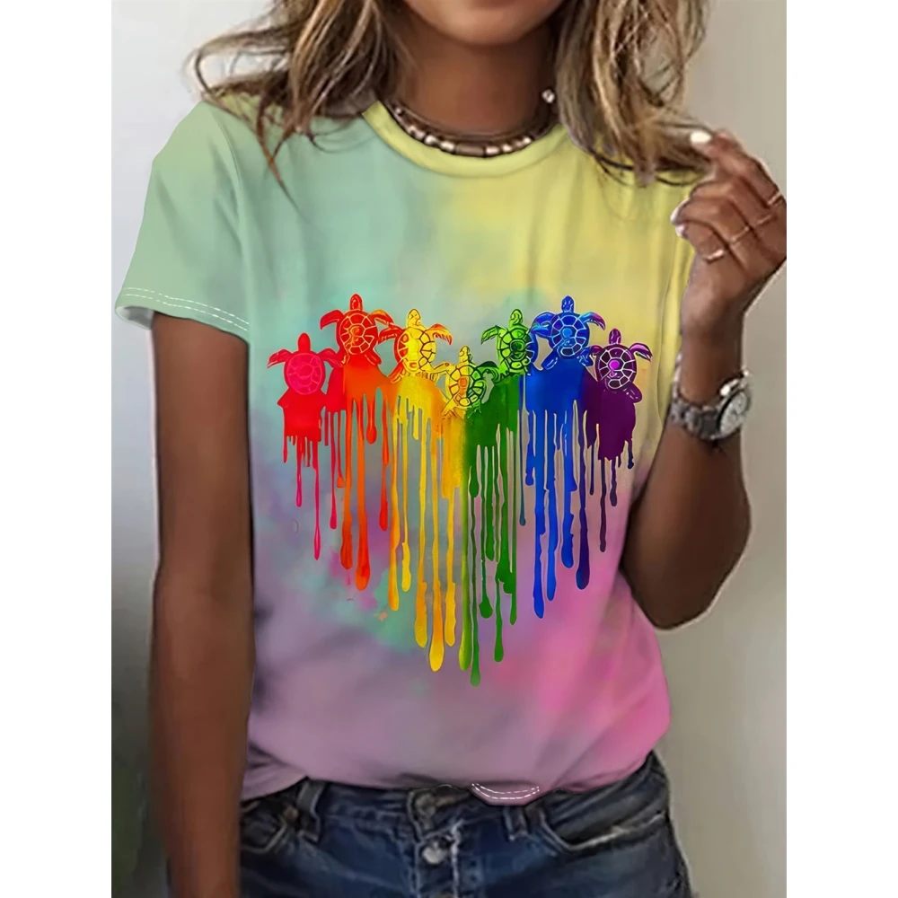 

Women's T-Shirts Cartoon Characters 3d Print Rose T-Shirt Harajuku Casual Short Sleeve Top Tee O Neck Oversized Female Clothing