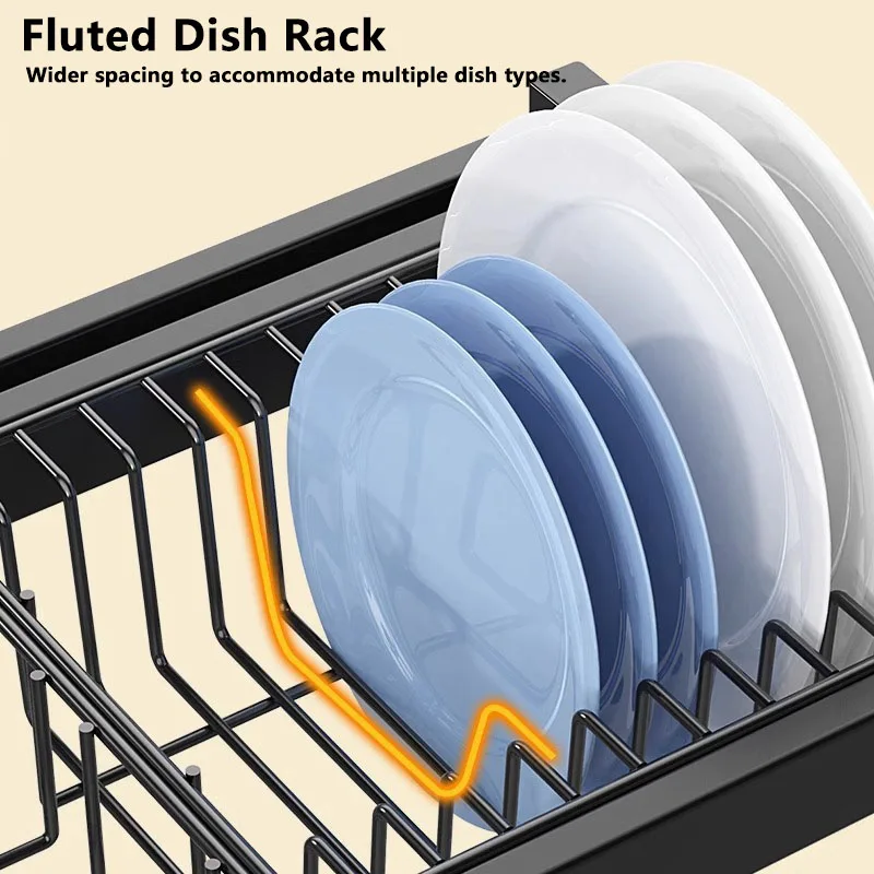 2 Layer Kitchen Sink Dish Drying Rack Over The Sink Utensil Chopsticks Storage Holder Countertop Cutting Board Holder Organizer 4