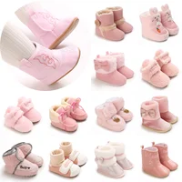 PINK Super Cute Winter Snow Baby Boots Cute Bear Warm Booties For Kids Soft Sole Infant Newborn Toddler Baby Girl Shoes 1