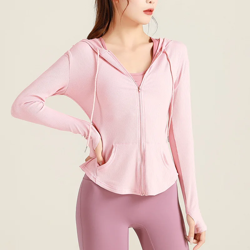 

Zipper Yoga Wear Women's Tight-fitting Stretchy Quick Dry T-shirt Training Fitness Sports Top Running Sports Jacket Tracksuit
