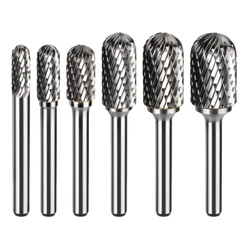 6mm CX Type Head Carbide Rotary File Tool Point Burr Grinder Abrasive Tools Drill Milling Carving Bit Tools for Metal