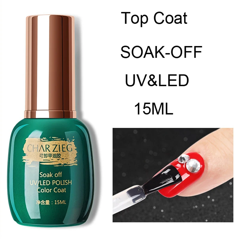 

15ML No Wipe Top Base Coat Semi Permanent Nail Gel polish Enhancer Varnish Soak Off UV LED Nail Art Manicure Varnishes HS-87#TSW