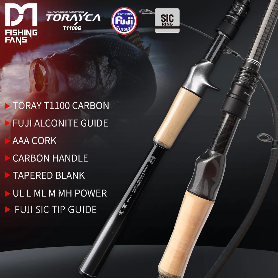 FISHINGFANS UL L ML M TORAY T1100 Carbon FUJI Alconite SIC Tip