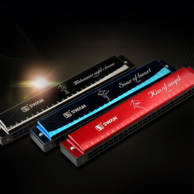 SWAN 24 holes polyphony harmonica C key for professional Students Beginners chromatic harmonica diatonic harmonica kids harmonica
