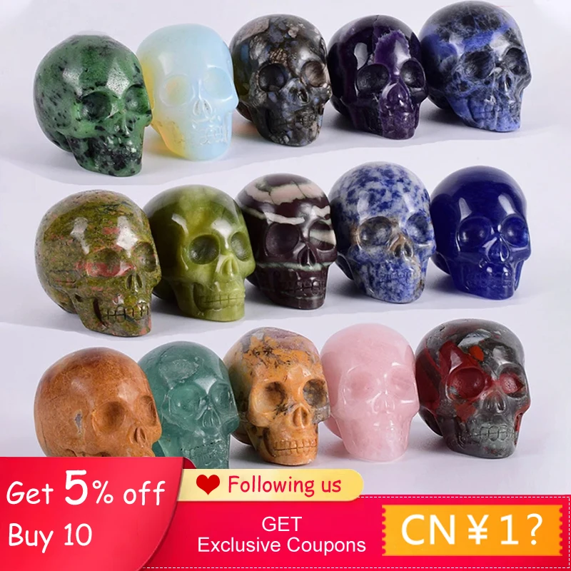 Natural Crystal Skull Gem Ghost Head Seiko Carved 30MM Punched Gemstone Specimens Minerals Quartz Skeleton DIY Stone Ornaments | Украшения