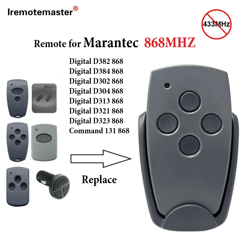 For Marantec Digital D302 D304 868MHz Garage Door Remote Control MARANTEC Handheld Transmitter Command 868.3mhz Gate Key for chamberlain liftmaster tx2rev tx4rev 868mhz garage door remote control gate opener command transmitter key fob