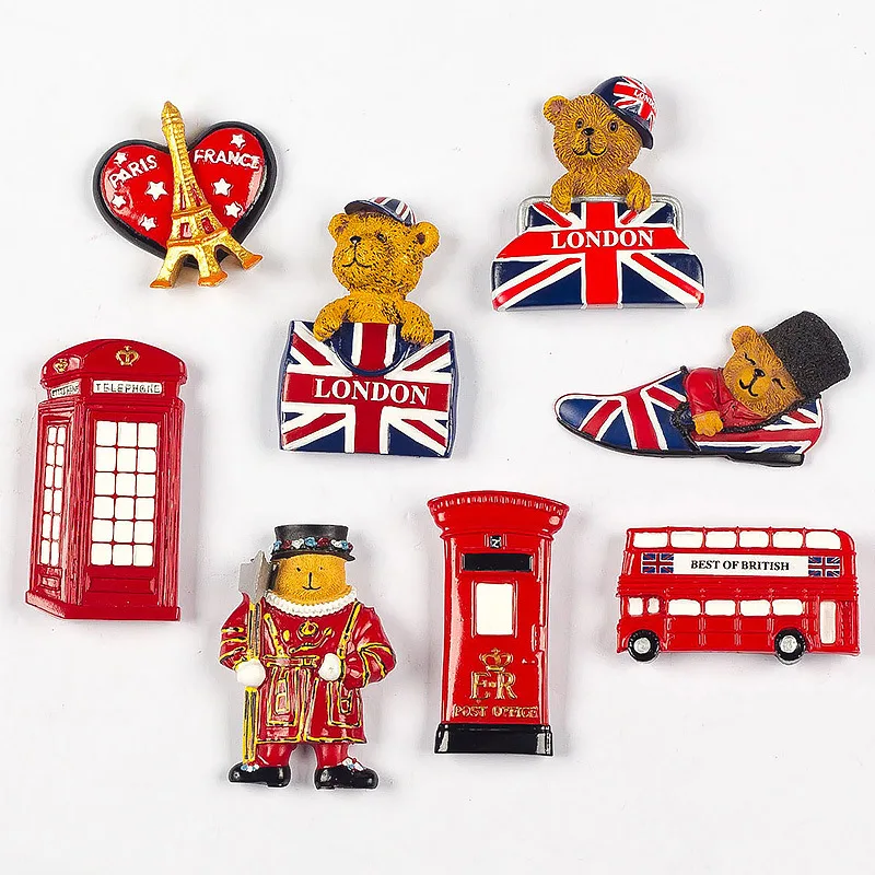 

Лондонский холодильник из смолы магнитная наклейка на холодильник UK, туристический сувенир для домашнего декора