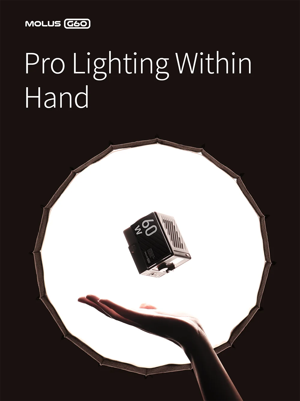 MOLUS G60 COB LED Video Light 60W Pocket Photography Lighting for Studio Video Y