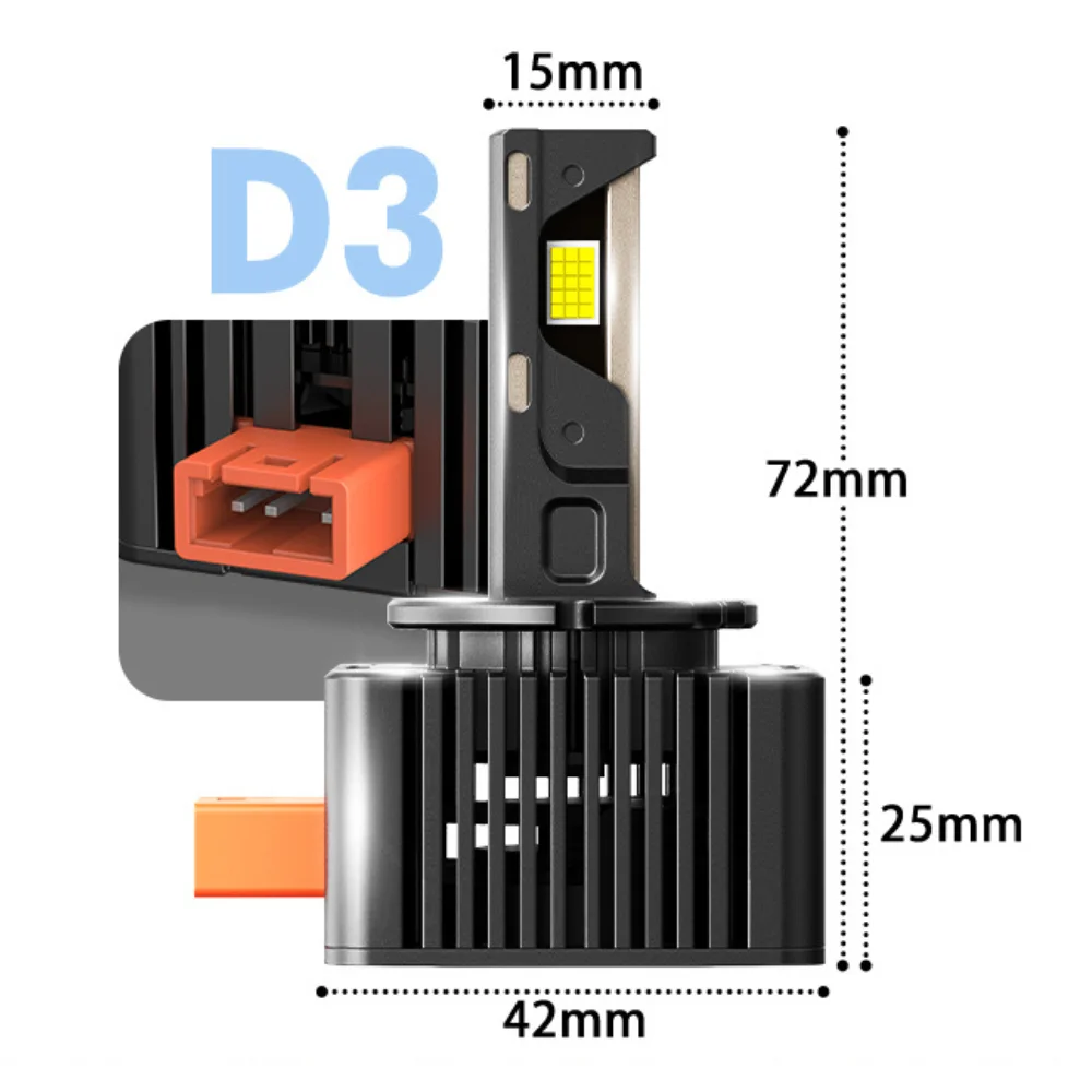 BEVINSEE D1S/D1R LED Headlight Bulbs – 80W 8000LM 6000K For High/Low Beam HID Replacement