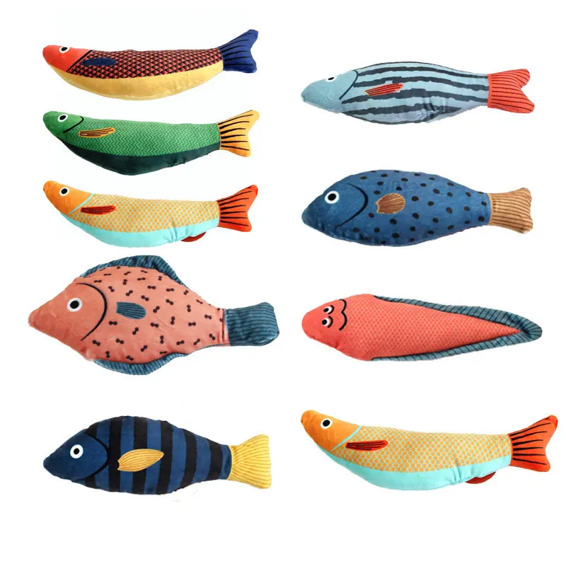 

Plush Fish Cat Toy Colorful Deep-sea Fish Interactive Toy for Kitten Cats Puppy Bite-resistant Cat Scratcher Pet Accessories