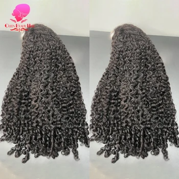 Parrucca per capelli ricci birmani grezzi piena 13x4 13x6 parrucca frontale in pizzo capelli umani vietnamita 300 densità spirale parrucca anteriore in pizzo riccio birmano