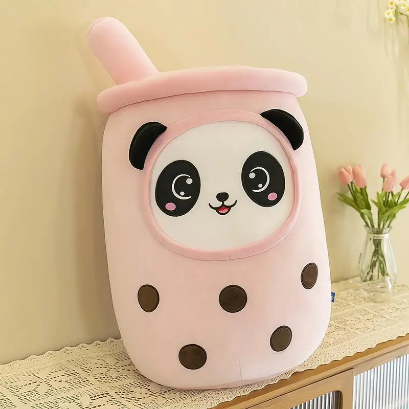 

plush squishy Boba Tea Cup Toy Panda Bubble Tea Pillow Cute Fruit Drink Plush Stuffed Soft Apple Strawberry Milk Tea Kids Gift