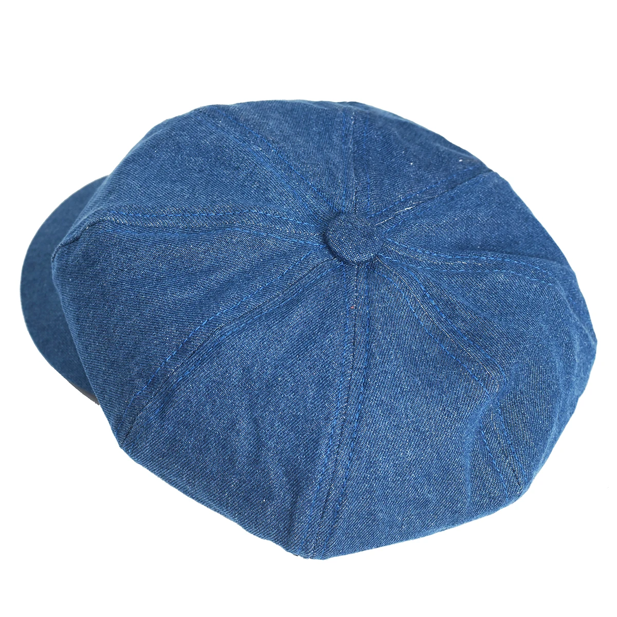 Cappelli ottagonali da donna in denim vintage Cappelli ottagonali in cotone lavato classico Berretto da baseball a tesa piatta Pittore primaverile femminile_voghion.com