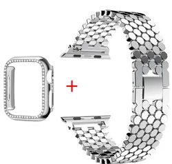 Elegant Diamond - Embellished Stainless Steel Watch Bracelet - 49mm (Silver Strap Case)