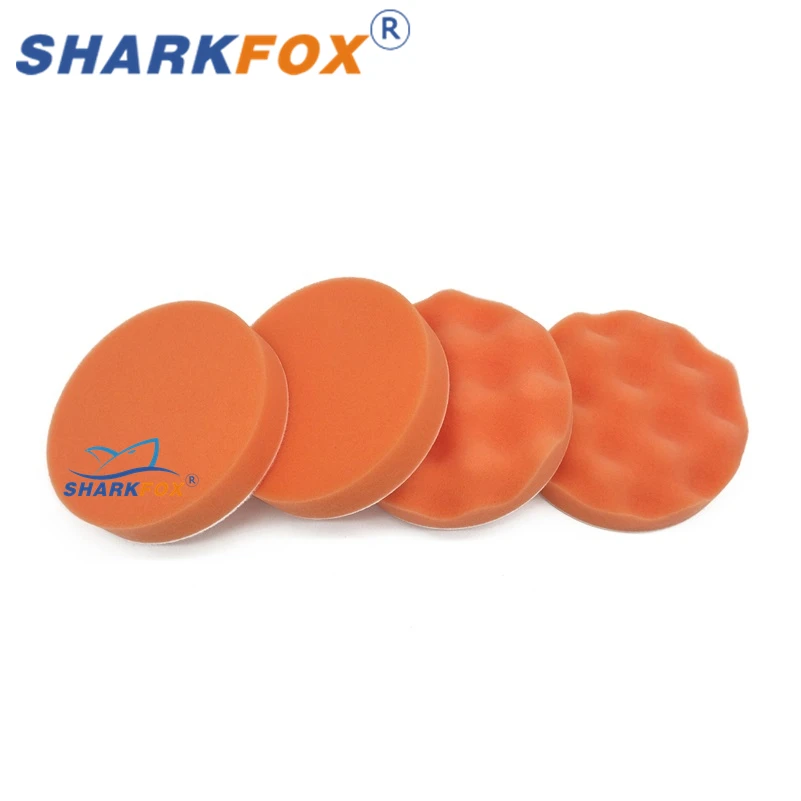Sharkfox 5/6inch Car Buffing Polishing Pads Flat Foam Sponge Waxing Pad Kit Tool For Car Polisher Buffer Auto Care Buffing Pads 6