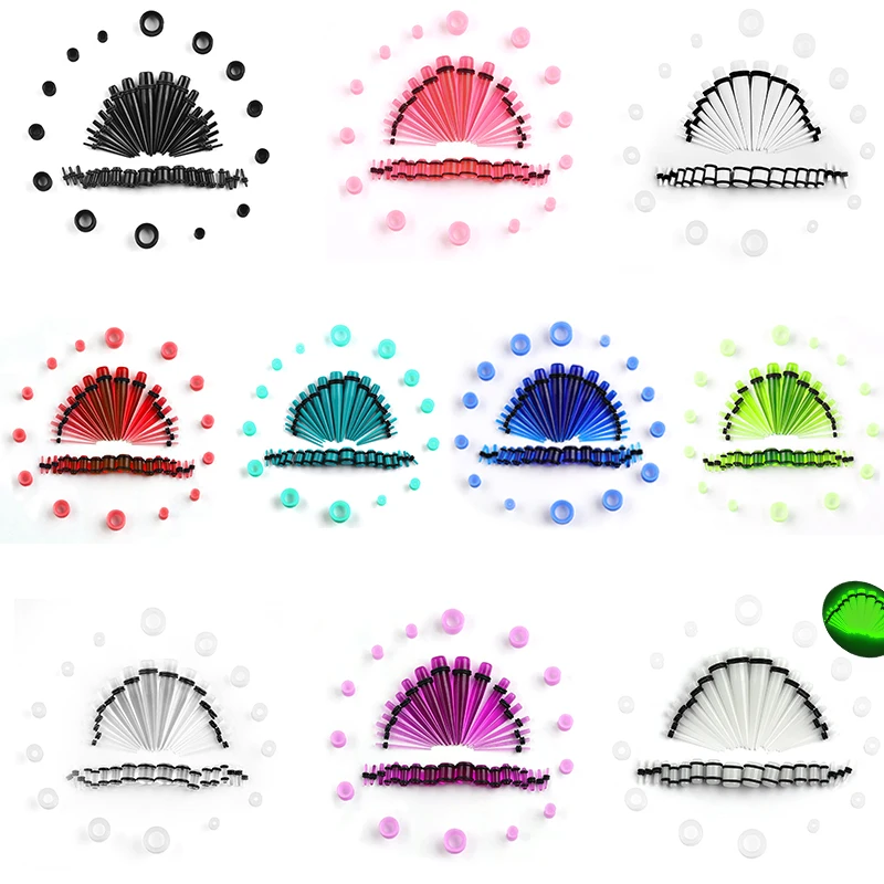 Piercing Jewelry 50pcs Acrylic Spike Ear Gauges Set Cone-shaped Ear Stretchers for Cartilage Piercing Punk Goth Body Jewelry