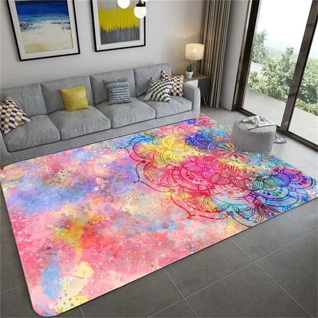 Colorful Boho Mandala Floral Carpet for Living Room Home Decor Sofa Table Large Area Rugs Bedroom Hallway Floor Mat Doormat