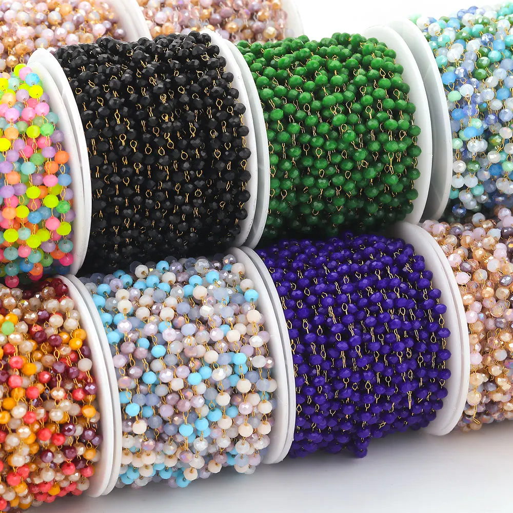 1meater Kristall Stein Edelstahl Perle Kette Für DIY Schmuck Machen Halskette Ketten Für Schmuck Armband Komponenten Finden – Detail 1