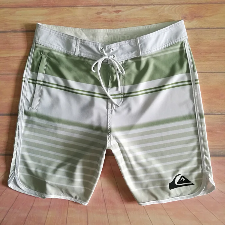 Elastic Quick Drying Fitness Training Muscle Men Beach Shorts Stripe Pattern Competition Surfing Printed Design mens fitness shorts