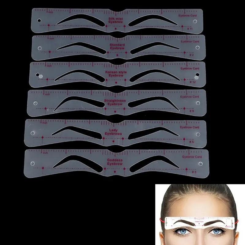 Eyebrow stencil tool 12pcs One-piece Eyebrow Card in English and Chinese European and American Eyebrow Style Paste