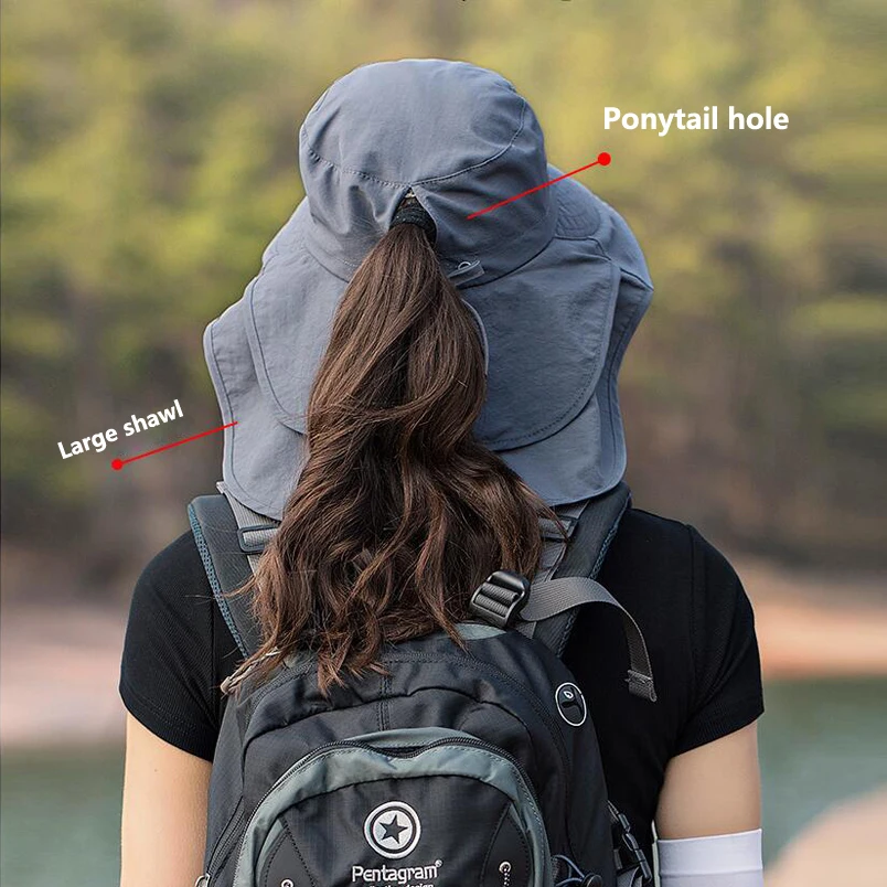 Designer Lightweight Ponytail Hole Visor Hats Summer Bucket Hats for Women Big Brim Outdoor Eye Protection Sunscreen Cap sun hats sunscreen hats bucket hats sun hat