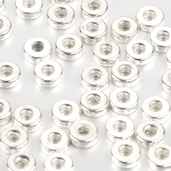 Elegant Rose Gold Square Spacer Beads - 6mm- 100Pcs (Flat  Silver)
