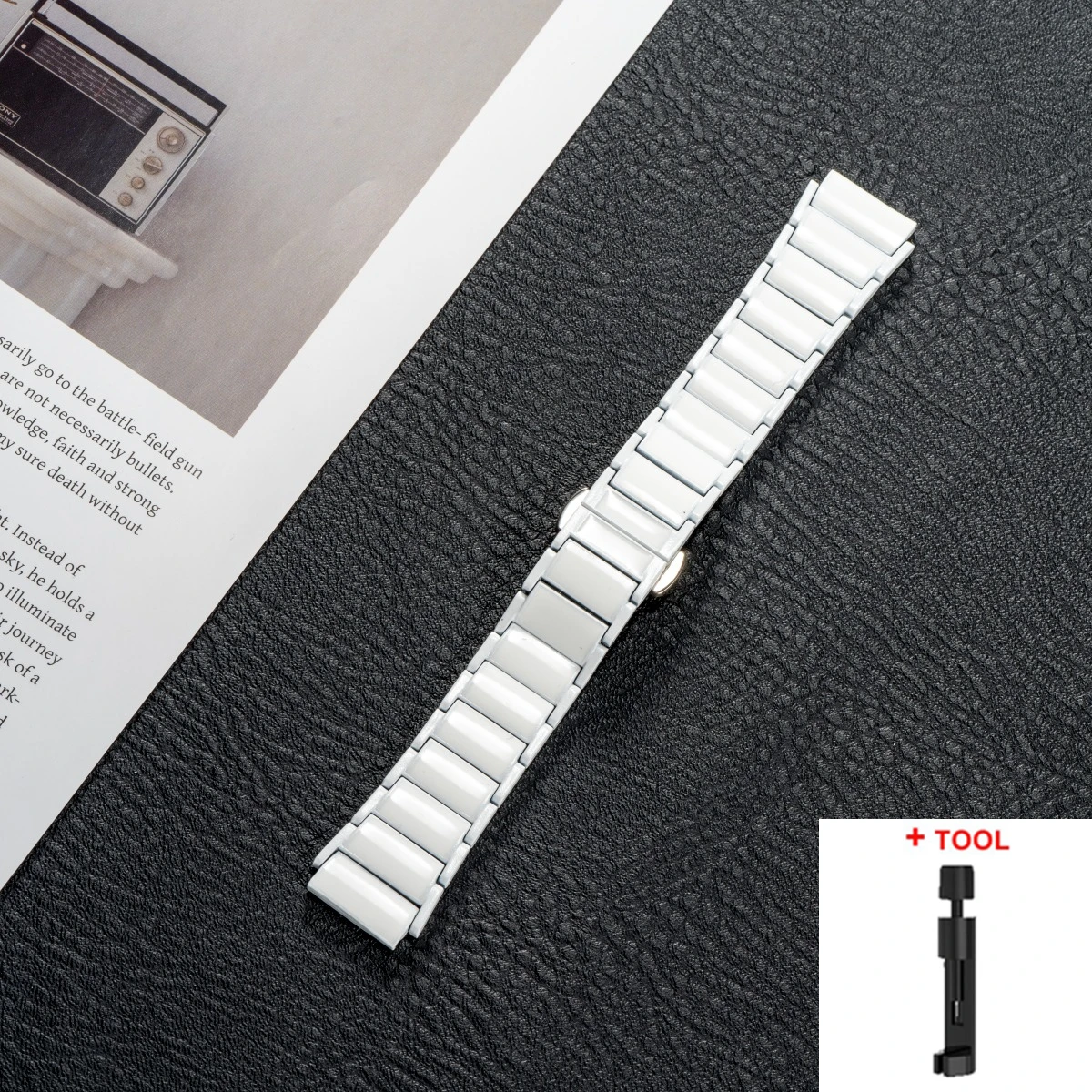 Premium 18mm Ceramic Watch Strap with Durable Metal Butterfly Buckle