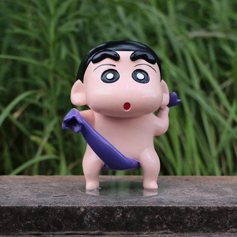 

Q Version Crayon Shin-Chan Bath Аниме Фигурка нохара Shinnosuke Kawaii модель настольное украшение подарки на день рождения