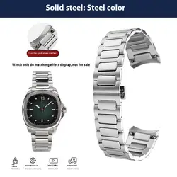 Premium Solid Steel Strap - Men's 22mm Watch Bracelet, High - Quality Finish for 22mm (Silver)