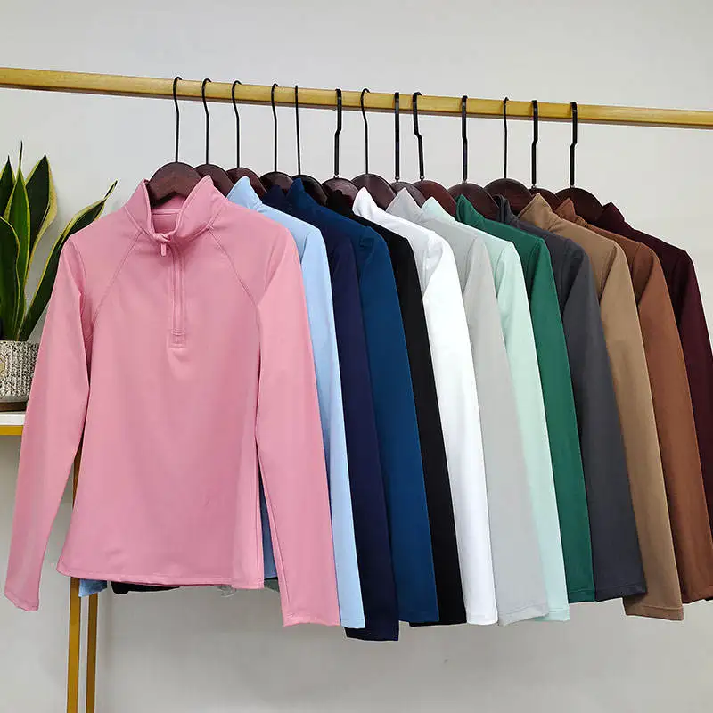 MXLLINA Western Zipper Horseback Riding Long Sleeve Baselayer Equestrian Tops Breathable Riding Shirts Equestrian Clothing 5
