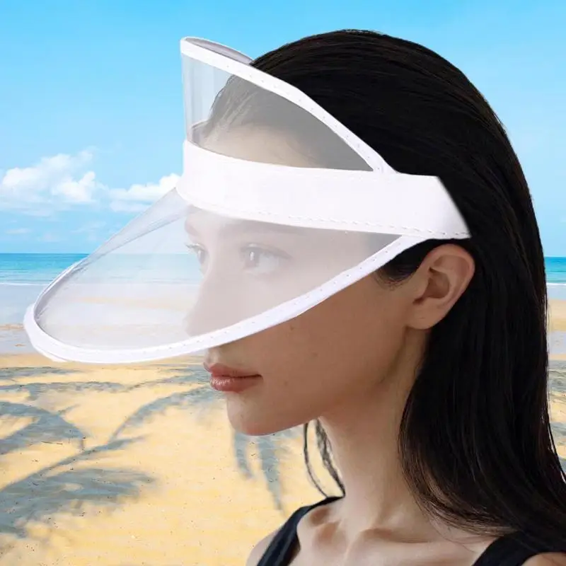 Fashion Summer Outdoor Sports Sun Protection Cap Unisex Clear Visor Hat PVC Sunshade Hat UV Protection