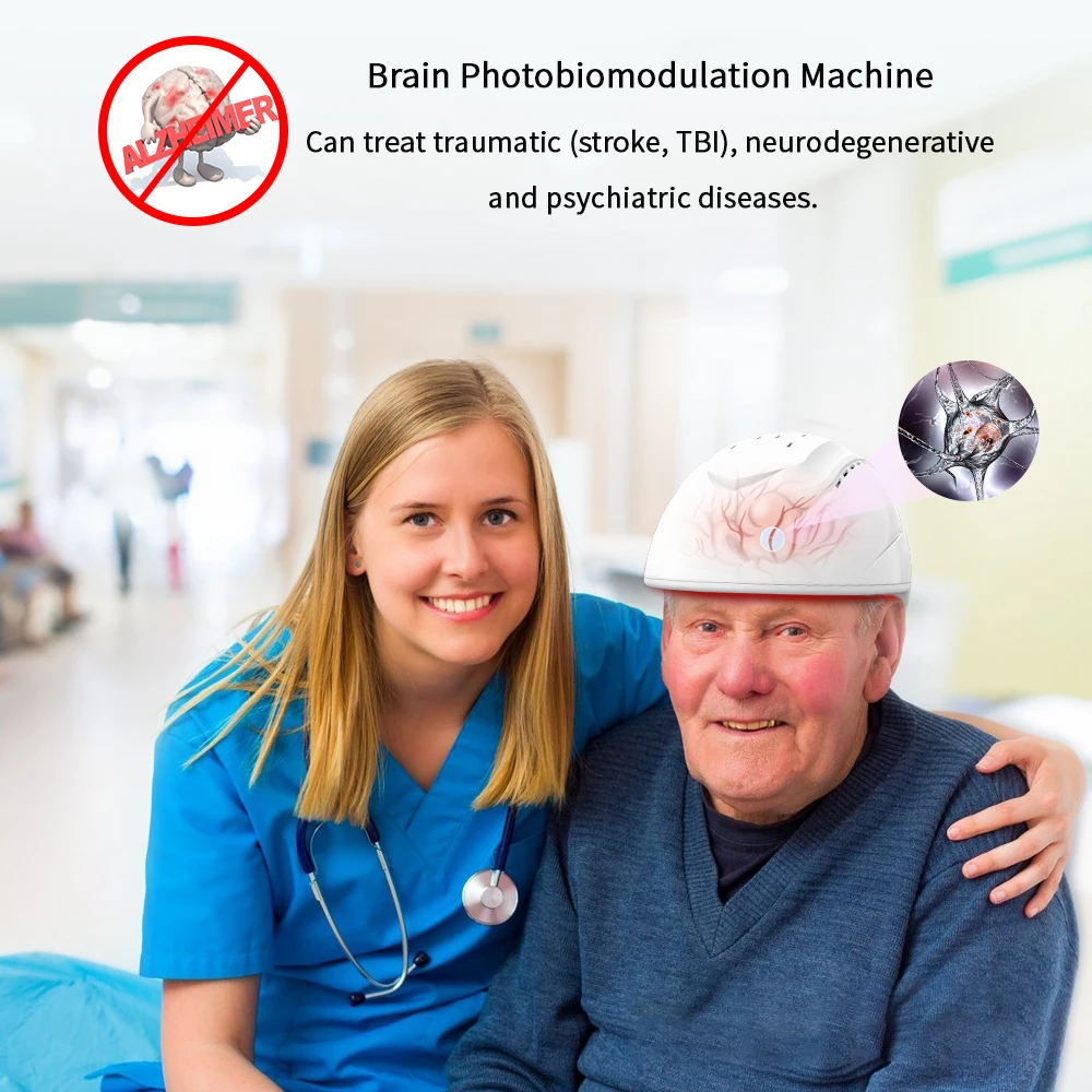 SUYZEKO 810nm Photobiomodulation Brain Helmet PBM Near Infrared Light Therapy Neurofeedback Helmet for Autism Treatment Children