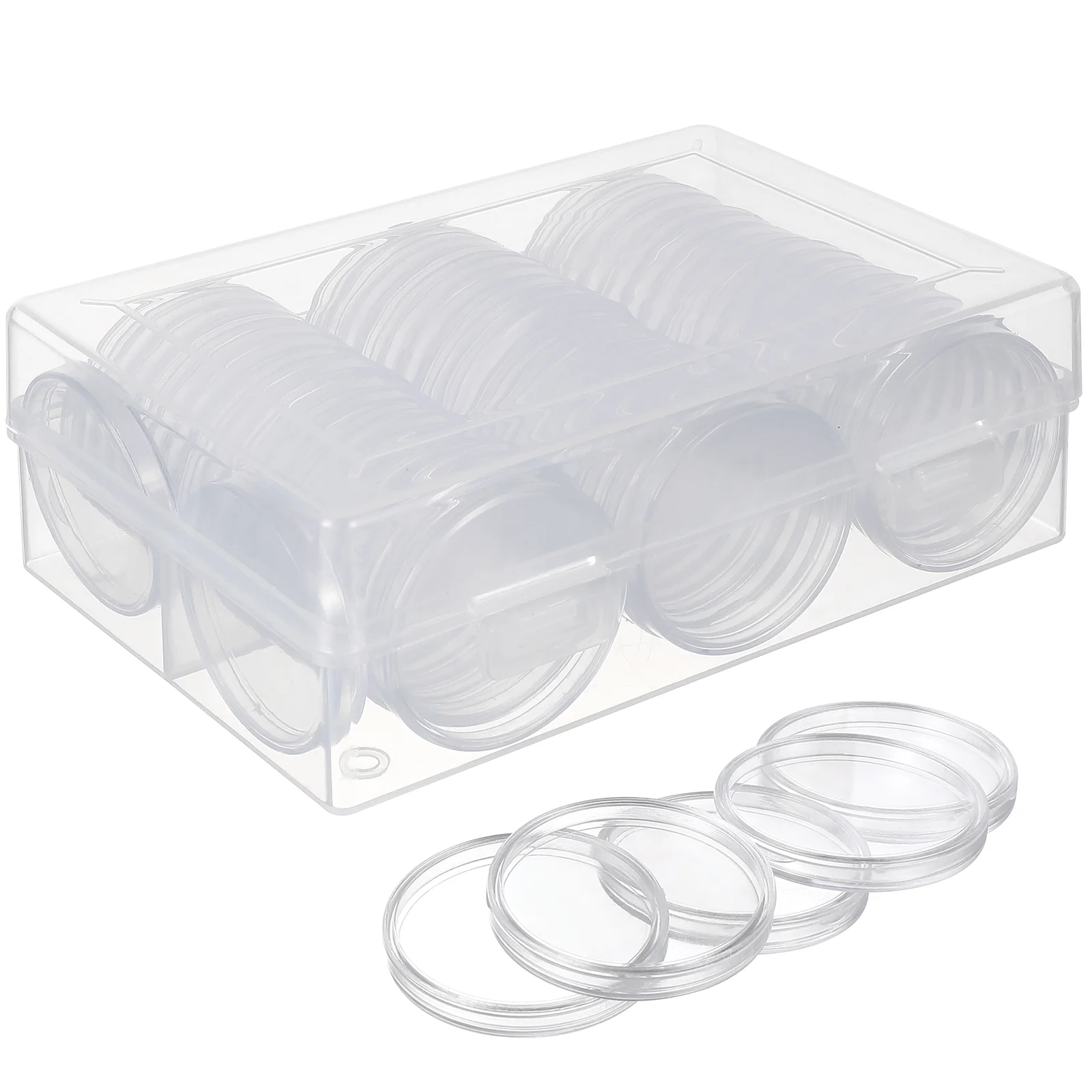 

100 Pcs Commemorative Coin Round Box Storage (40mm Pieces) Coins Eva Collecting Case