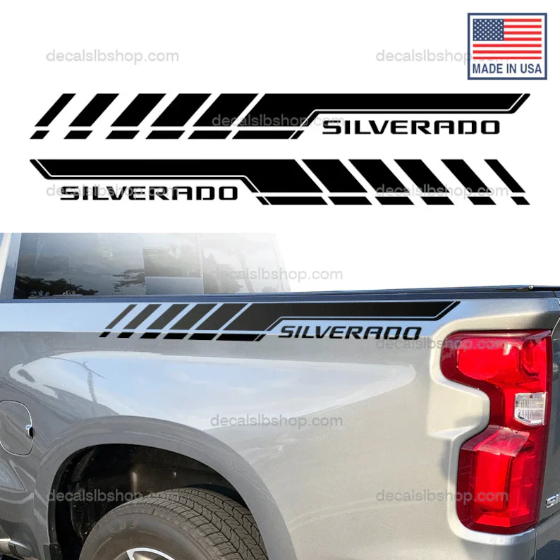 

Silverado Stripes Bedsides Decals Fits Chevy Chevrolet Truck Stickers Vinyl X2