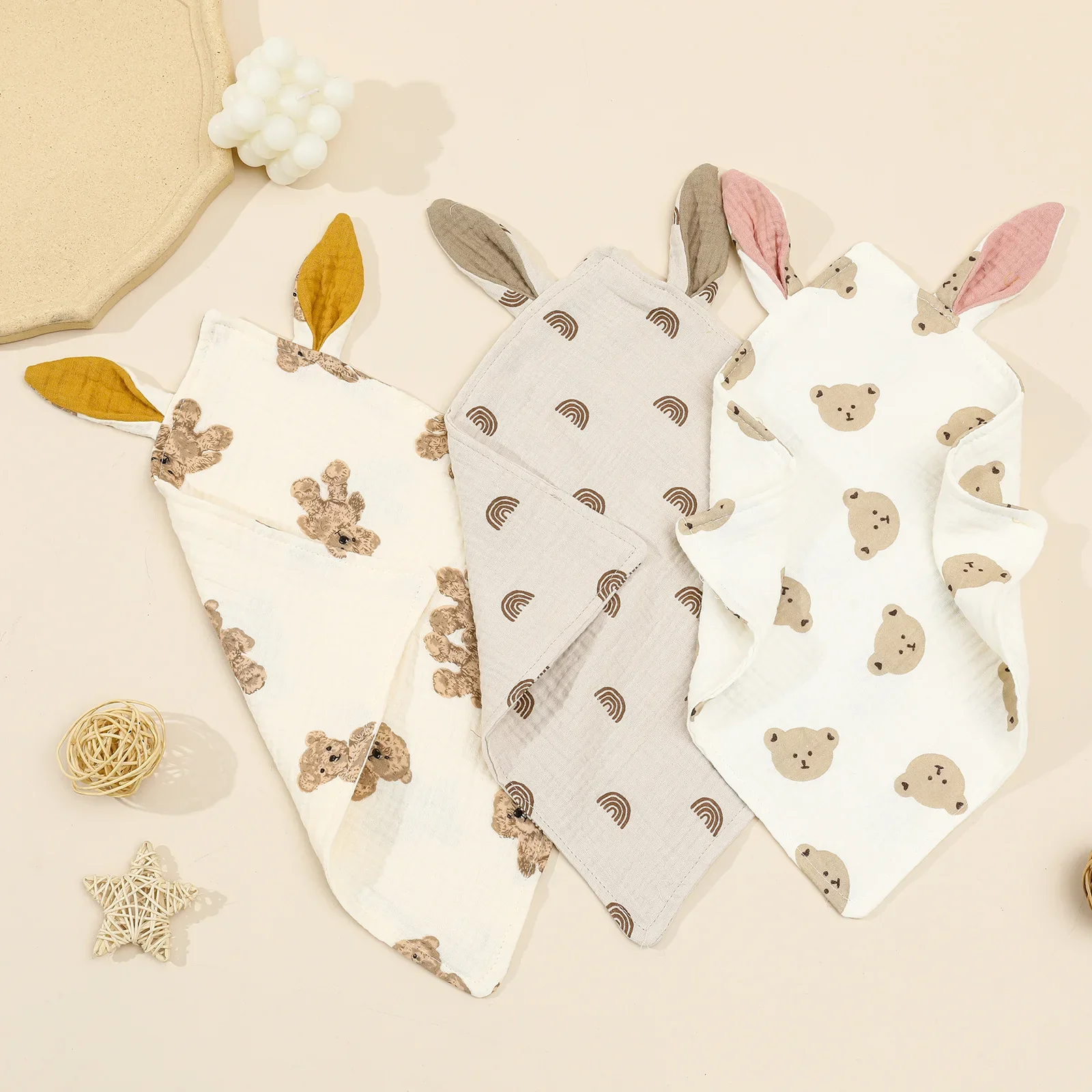 Newborn Baby Towel Cotton Burp Cloths Muslin Bibs Comforter Blanket Sleeping Doll Soft Soothe Appease Towel for Baby Care Items baby comforter blanket