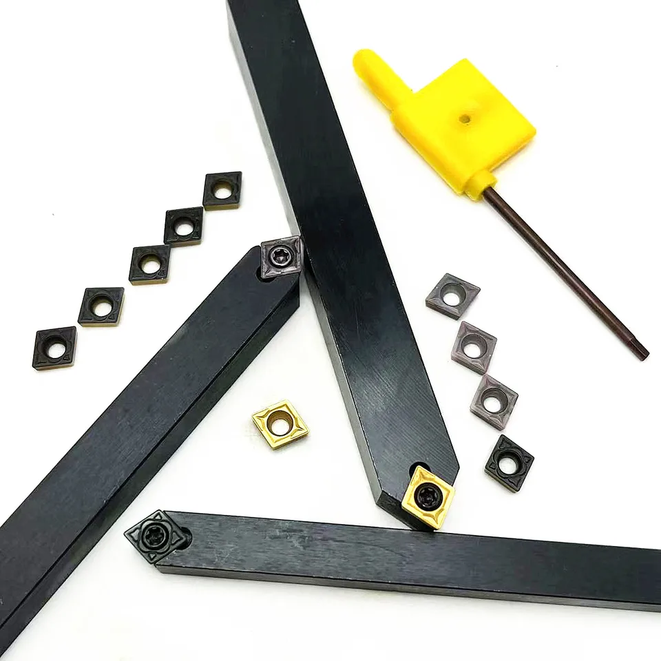 ZiStarlilife Porte-Outils Tournage Externe SCLCR0808F06 Avec Inserts CCMT060204-HM - 80mm, Acier Allié