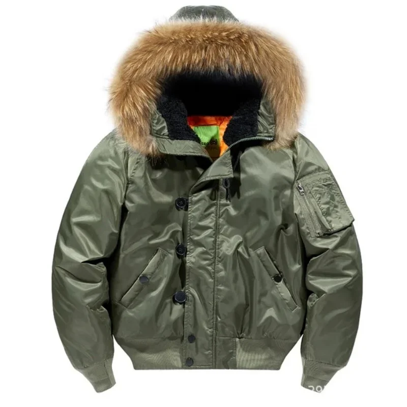 ABOORUN Men's MA1 Bomber Jackets Army Cotton Padded Coats 4