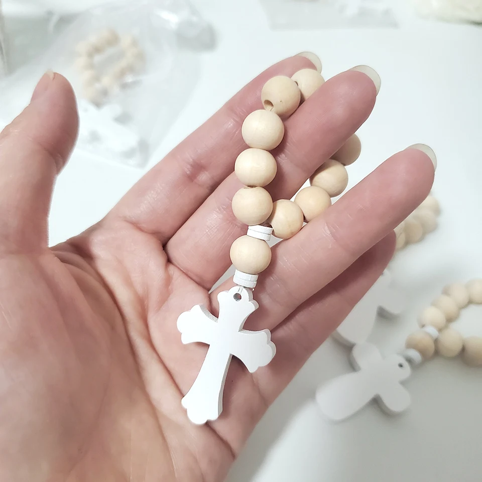 Recuerdos De Primera Comunion Deekin 60 Pieces Wooden Rosary Bulk