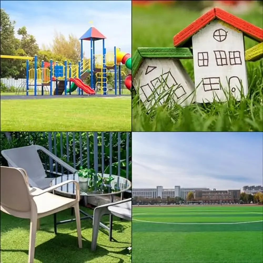 Artificial Grass Mat 14x14 Inch High Temperature Resistant Fake Grass Carpet Outdoor Decoration