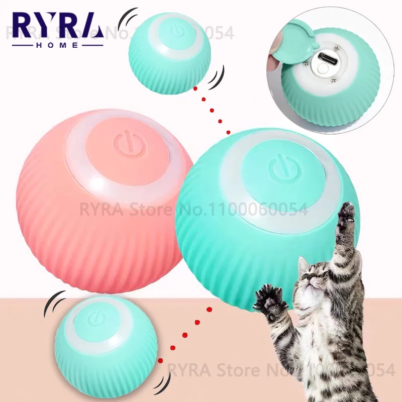 Electric Cat Ball Toys Automatic Rolling Smart Cat Toy Interactive For
