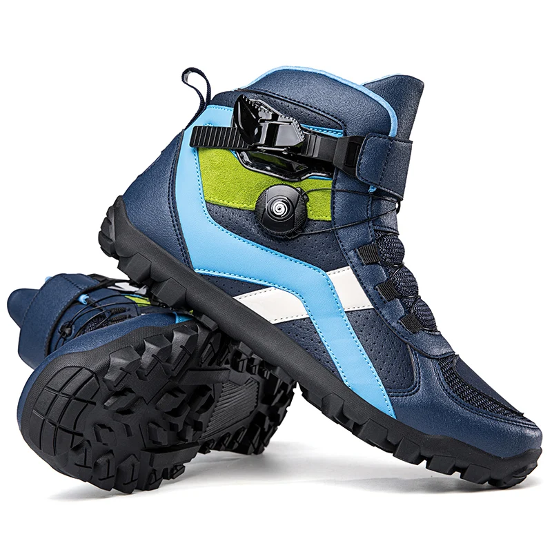 QQ-JCS1988-Motorcycle Shoes for Men, MTB Cycling Shoes, Winter Hiking High-Cut Boots, Tenis Masculino, Road Bicycle Sneaker