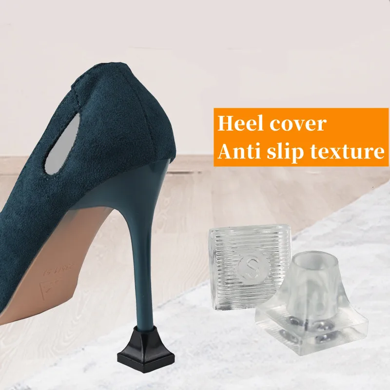 New Heel Protector Cover For High Heel Women Mute Shock Absorbing Increased Anti Slip Wear Resistant Heel Cover Shoe Accessories