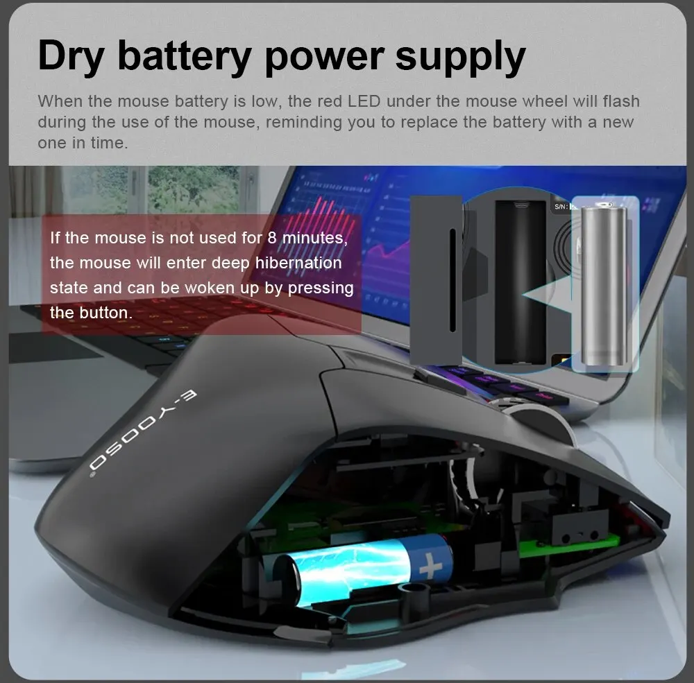 E-YOOSO X-31 USB 2.4G Wireless Gaming Große Maus Große Hände PAW3212 4800 DPI 5 Tasten für Gamer Mäuse Computer_voghion.com