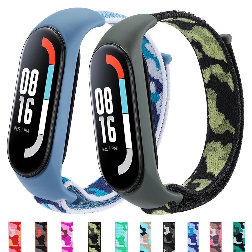 

Ремешок нейлоновый для xiaomi mi band 7 6, спортивный браслет-петля для наручных часов xiaomi mi band 7 4 3 5 6