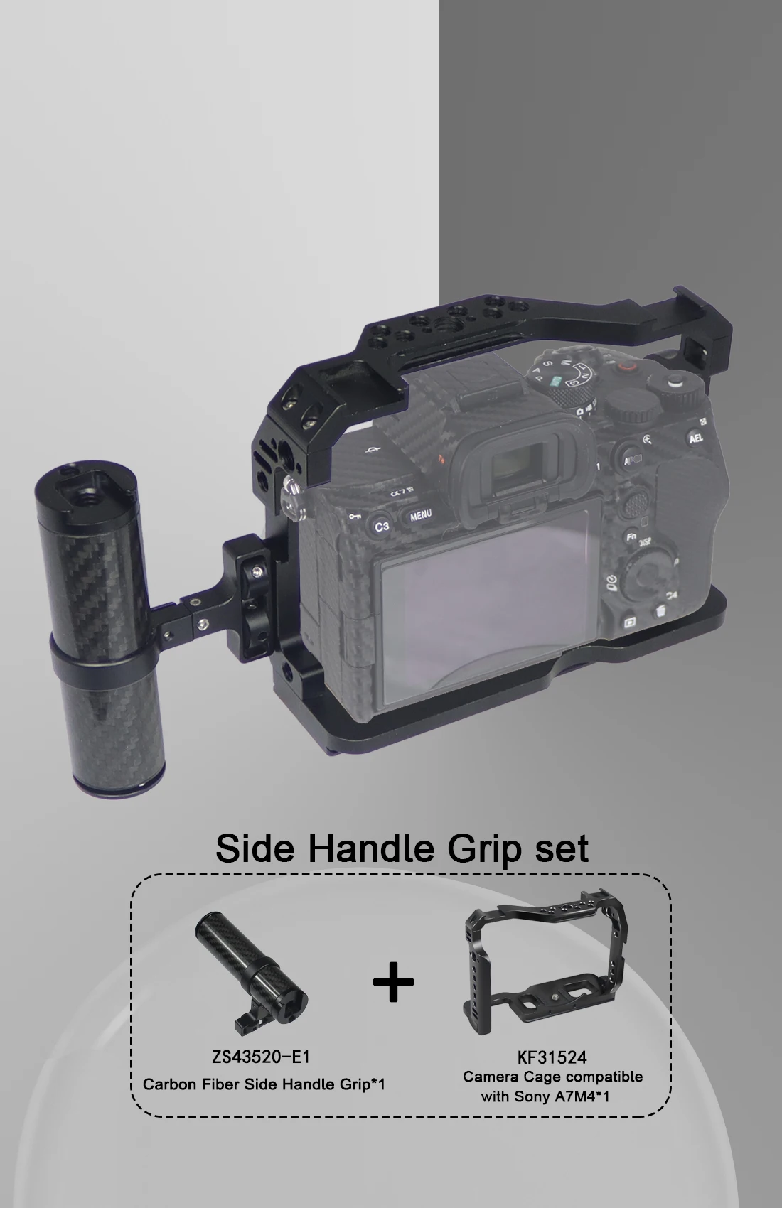A7M4 A7R4 Camera Full Cage Rig Handle Grip Arca-style Cold Shoe Mount ARRI Locat