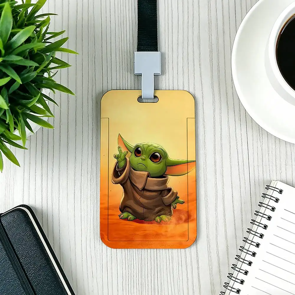 Cartoon Star Wars Yoda Kartenhalter Mitarbeiterausweis-Hülle Lanyard Arbeitsausweis-Halter Namensschild-Kartenetui – Detail 9